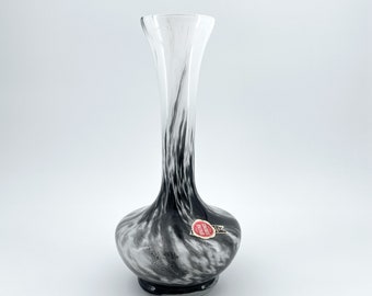 Pop Art Schwarzweiß Vase von Opaline Florenz, Italien, 70er Jahre