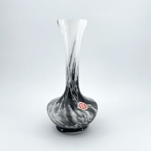 Pop Art Black and White Vase by Opaline Florence – 1970s Italian Design, Bold Contrast, Iconic Aesthetic, Vintage Home Decor