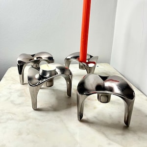 Stoff Nagel Vintage Candle Holder, 1970s German Mid-Century Design, Modular Zinc Alloy, Iconic Art Sculpture
