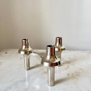 Vintage Stoff Nagel Modular Candle Holder, Iconic German Design, BMF Zinc Alloy, Mid-Century Modern, Germany, 1970s