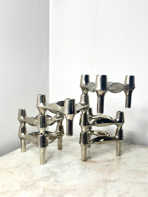 Vintage Stoff Nagel Modular Candle Holder: BMF Zinc Alloy, German