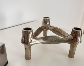 Bougeoir modulaire vintage Stoff Nagel : alliage de zinc BMF, design allemand