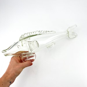 Vintage Murano Glass Fish Vase: Handcrafted 1970s Decor