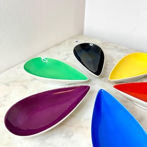 Vintage Rosenthal Selb-Ploessberg Germany 1950s Puzzle Bowl /Aperitivo set 6 teardrop dishes - Small Oval Porcelain, Colored