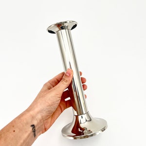 Vintage Stainless Steel Candle Holder, Mid Century Modern Decor, Elegant Table Centrepiece, 1960s — 1970s