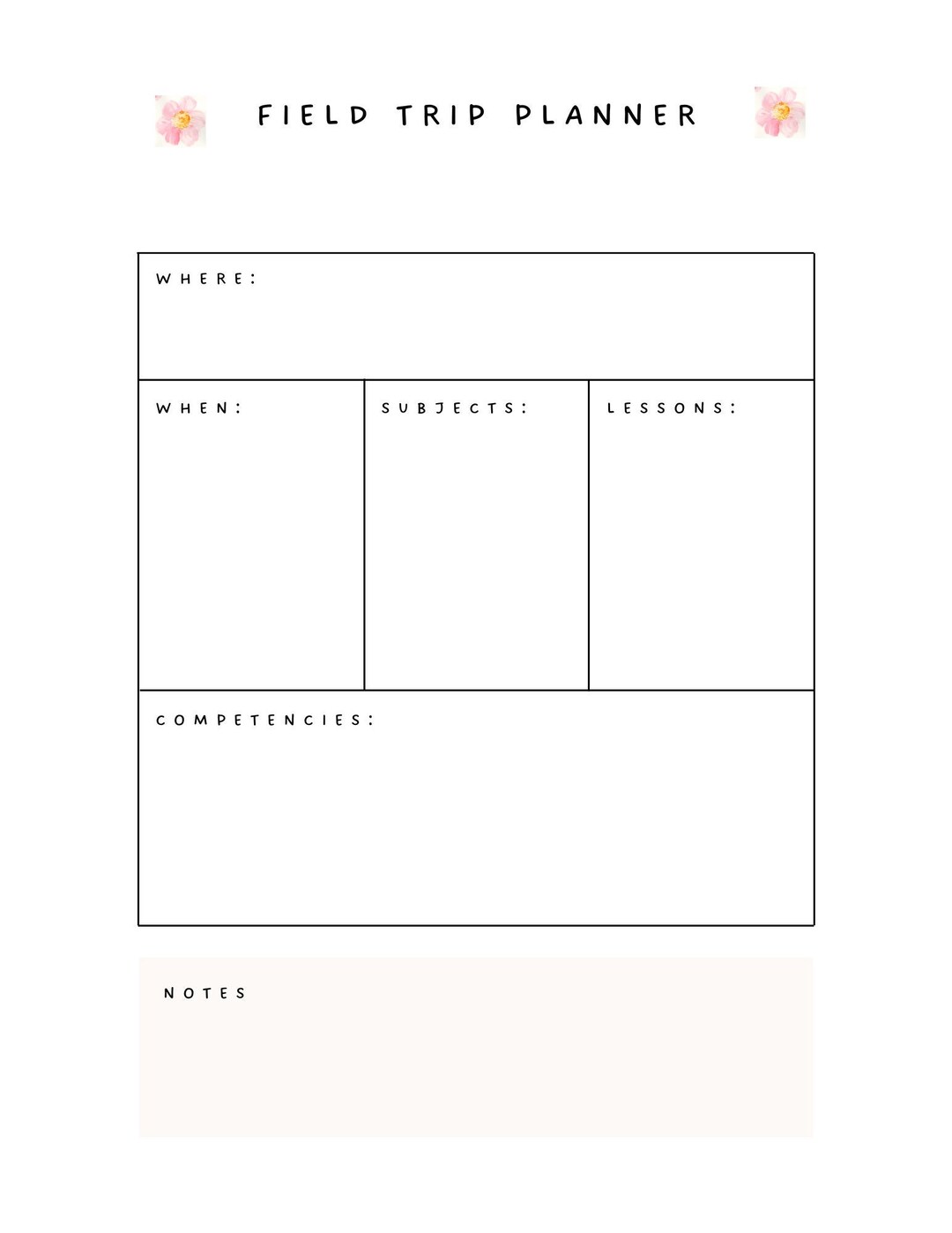 Field Trip Printable Planner - Etsy