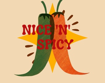 Chillies Kitchen Wall Art Print, Nice 'n' Spicy print, Digital download, Print your own, dining room wall art, gift for chilli lover