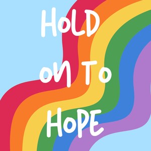 Hold on to hope Wall Art Print, Christian print, colourful print, Digital download, Print your own, bedroom wall art, living room print
