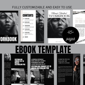 45 Ebook Template Canva | Modern Workbook | Lead Magnet | Course Creator Template | Coaching Guide Book Canva Template | Workbook Template
