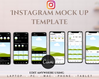 Instagram mockup template canva | Social media mockup | business mockup template | canva mockup | listing template | product mockup template