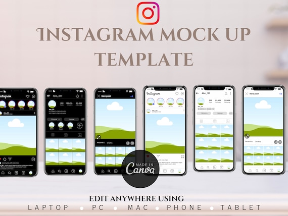Instagram mockup template canva | Social media mockup | business mockup template | canva mockup | listing template | product mockup template
