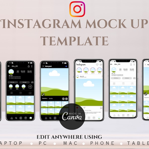 Instagram mockup template canva | Social media mockup | business mockup template | canva mockup | listing template | product mockup template