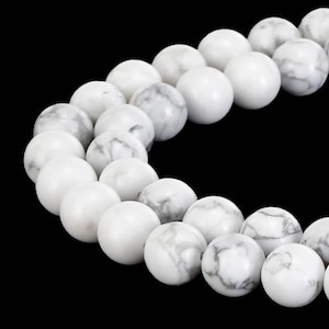 White Howlite Smooth Round Beads 4mm 15.5&quot; Strand