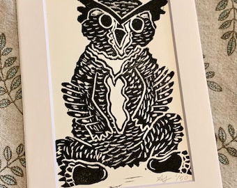 Owlbear Block Print
