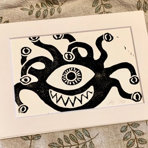 Many Eyes Block Print