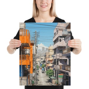 Tokyo City Street Alleyway Print | Japanese City Markets Scenery Artwork | Urban Colorful Asian Cityscape | Poster for Home Wall Decor