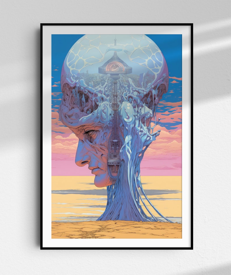 Moebius Art Bubbles Moebius Mind Palace Print | Sci-fi Retro Art Print | Prometheus Oil on ...