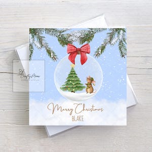 Personalised Festive Mouse Christmas Card| Mouse Card| Children&#39;s Christmas Card