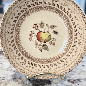 Vintage Johnson Brothers Fruit Sampler Bowl: Staffordshire Apple Dessert Bowl