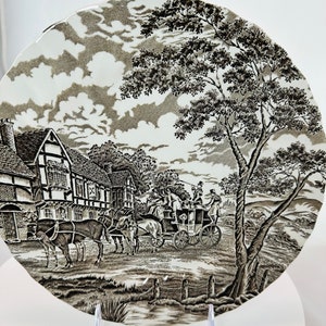 Vintage Myott Staffordshire Dinner Plate: Royal Mail Ironstone Transferware