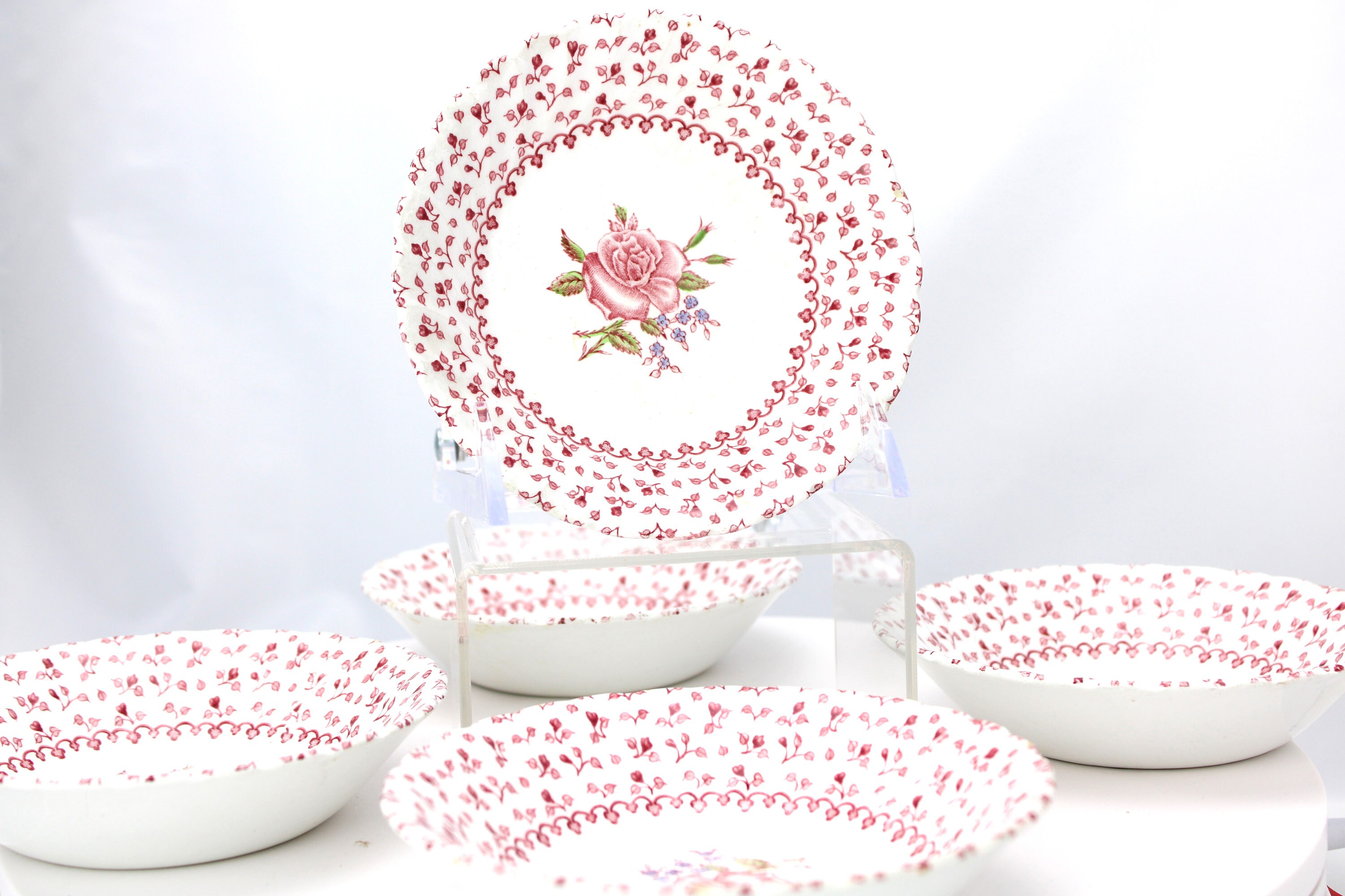 Johnson Bros Rose Bouquet 5個セット Vintage Johnson Brothers Rose Bouquet Bowls - Set of 5 - Etsy