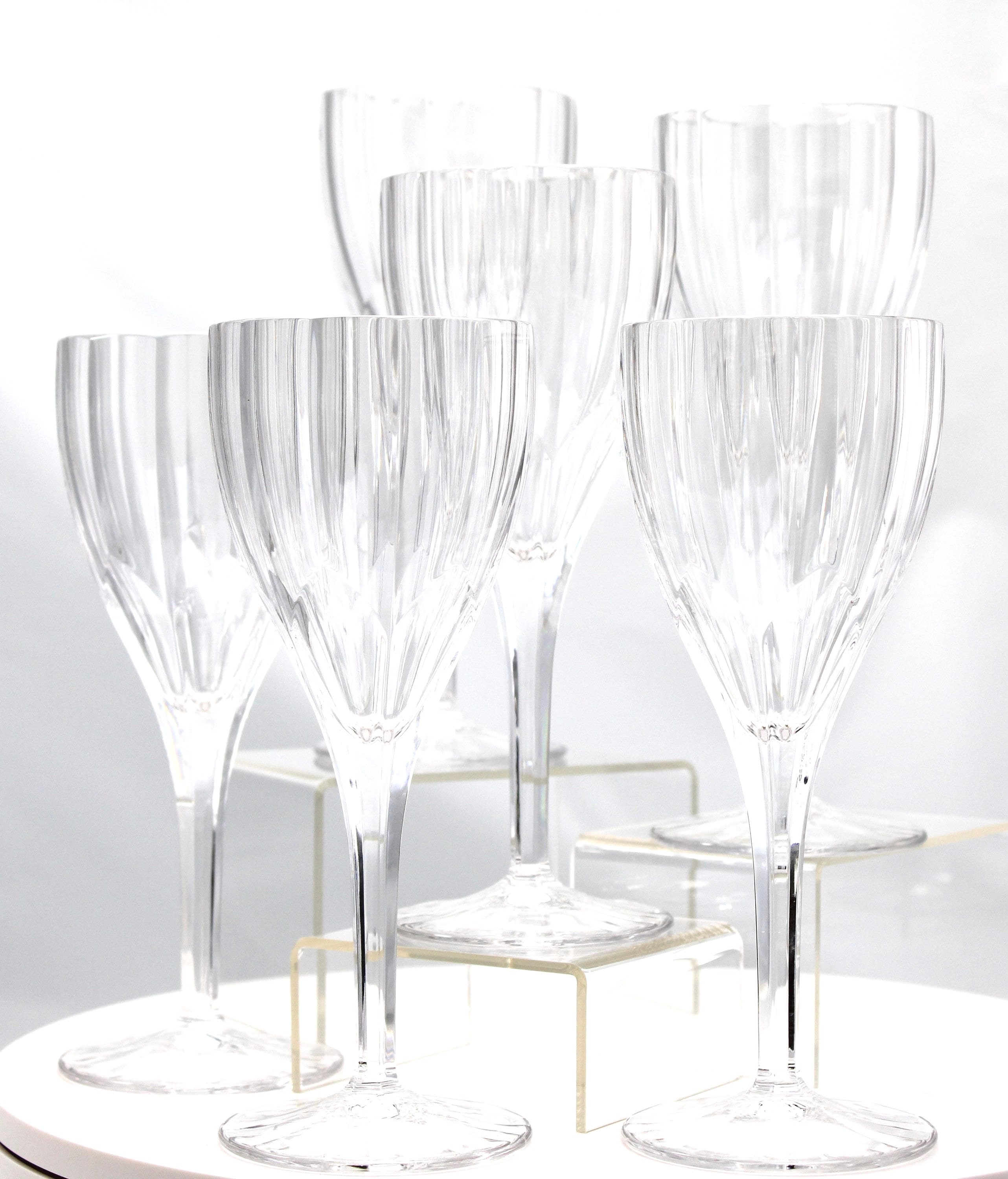 Vintage Nachtmann Aspen Crystal White Wine Glasses, Set of 6