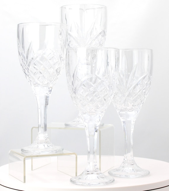 cut glass wine glasses Melodia Hand Cut Crystal Wine Glass Set