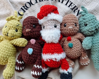 Christmas Crew BUNDLE crochet pattern | low sew | Christmas Holiday Amigurumi | Cute crochet patterns