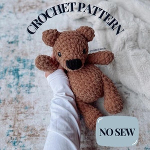 Jr. Bear the bear plushie pattern - no sew pattern, bear pattern, teddy bear, crochet bear pattern