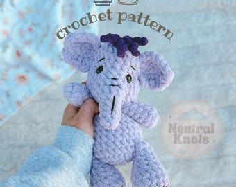 Crochet Mini Elephant Plushie Pattern - PDF pattern in English (US terms) - The Honey Bunch