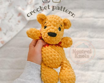 Crochet Mini Bear Plushie Pattern - PDF pattern in English (US terms) - The Honey Bunch
