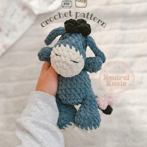 Crochet Mini Donkey Plushie Pattern - PDF pattern in English (US terms) - The Honey Bunch