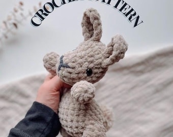 Mini Belle the bunny plushie pattern - low sew pattern | bunny pattern | crochet bunny pattern | mini belle bunny