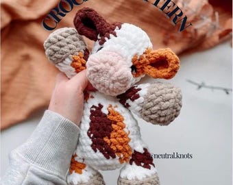 Cooper cow crochet pattern - no sew | cow patttern | cow | no sew crochet pattern | highland crochet pattern | highland cow
