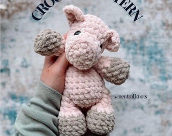 Mini Payton pig plushie pattern - no sew pattern | pig pattern | pig | mini Payton pig