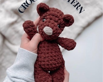 Mini Jr. Bear the bear plushie pattern - no sew pattern | bear pattern | teddy bear | crochet bear pattern | mini jr bear