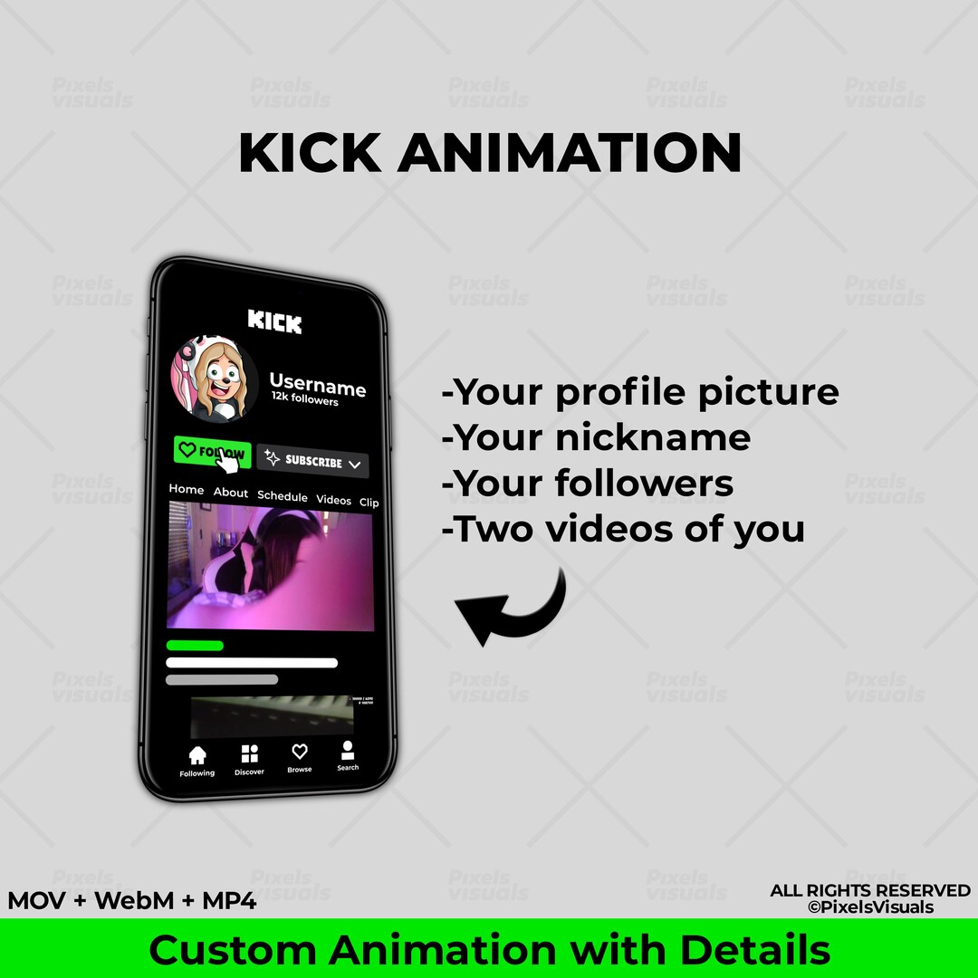 Custom Animated Kick Overlay Featuring Integrated Special Etsy