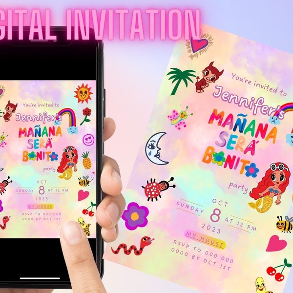 Karol G Mañana Sera Bonito Evite Party Invite Birthday Digital Invitation Personalize Manana Sera Bonito