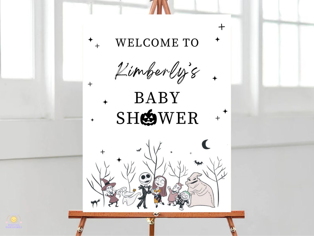 EDITABLE the Nightmare Before Christmas Welcome Sign Digital - Etsy