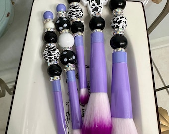 5 Piece Purple Beaded Make-up Set