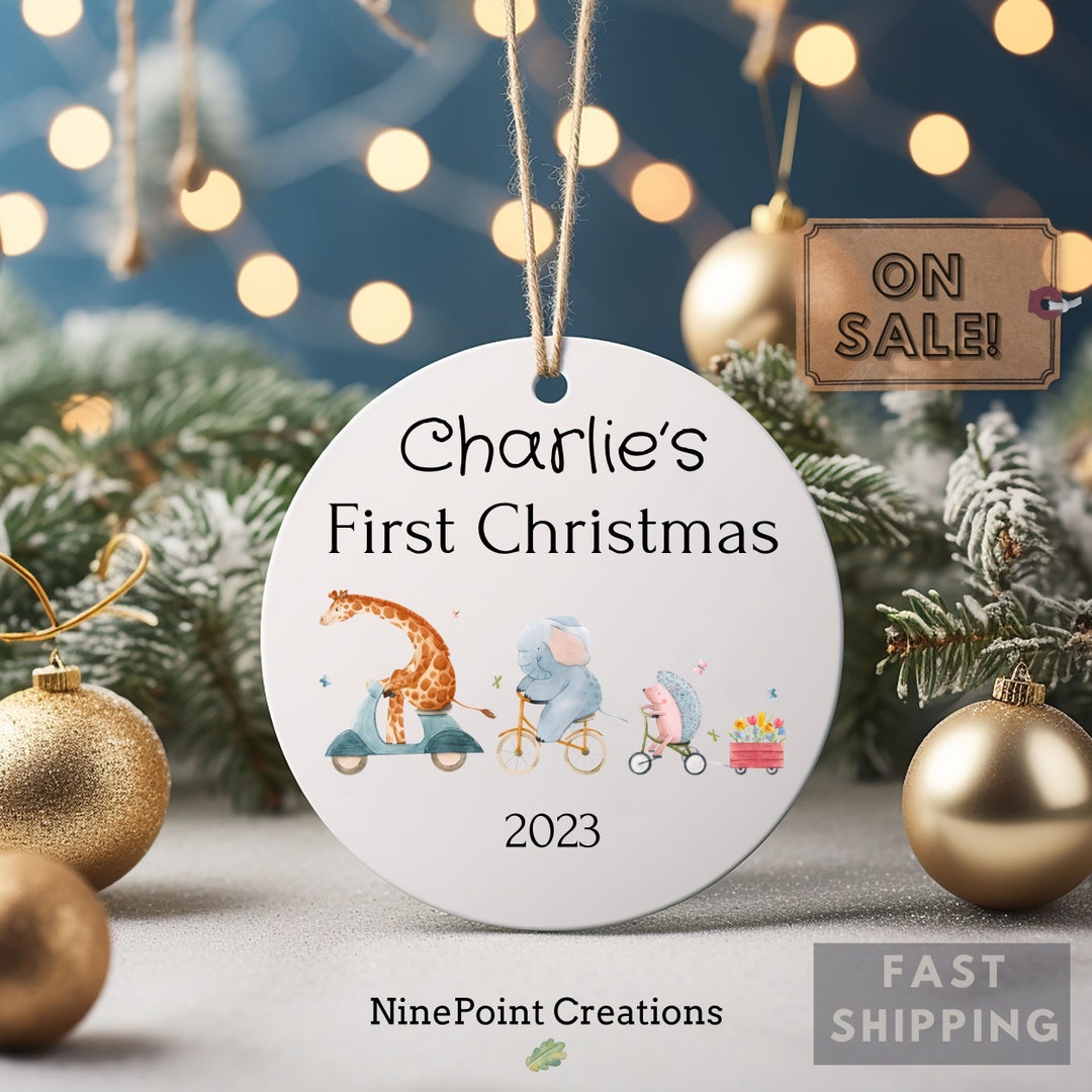 Baby's First Christmas Ornament, Personalized Baby Gift, Cute Holiday