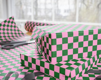 Pink and green wicked inspired gift wrap for Christmas, birthdays, etc.