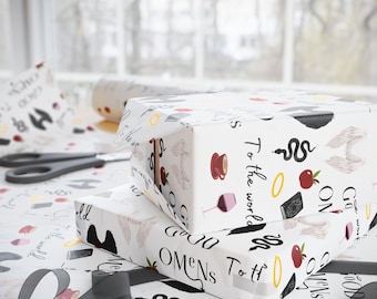Good Omens Themed Christmas/Birthday Gift Wrap Papers