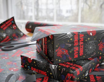 The Amazing Spider-Man Christmas Winter Holiday Gift Wrap Papers
