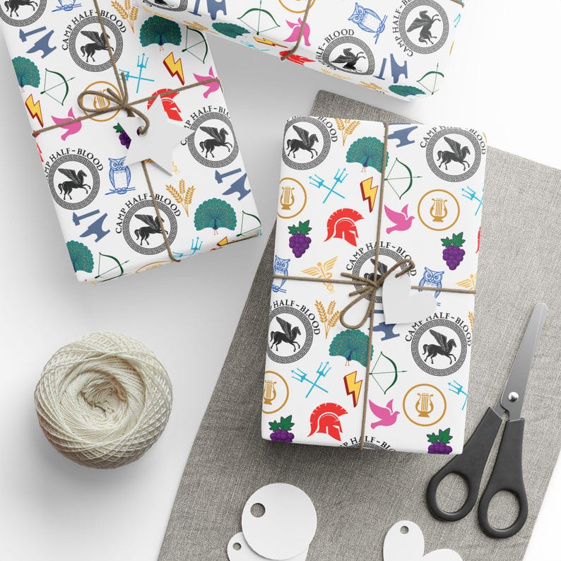 Percy Jackson Camp Half-Blood Gods Inspired Gift Wrap Papers image 2