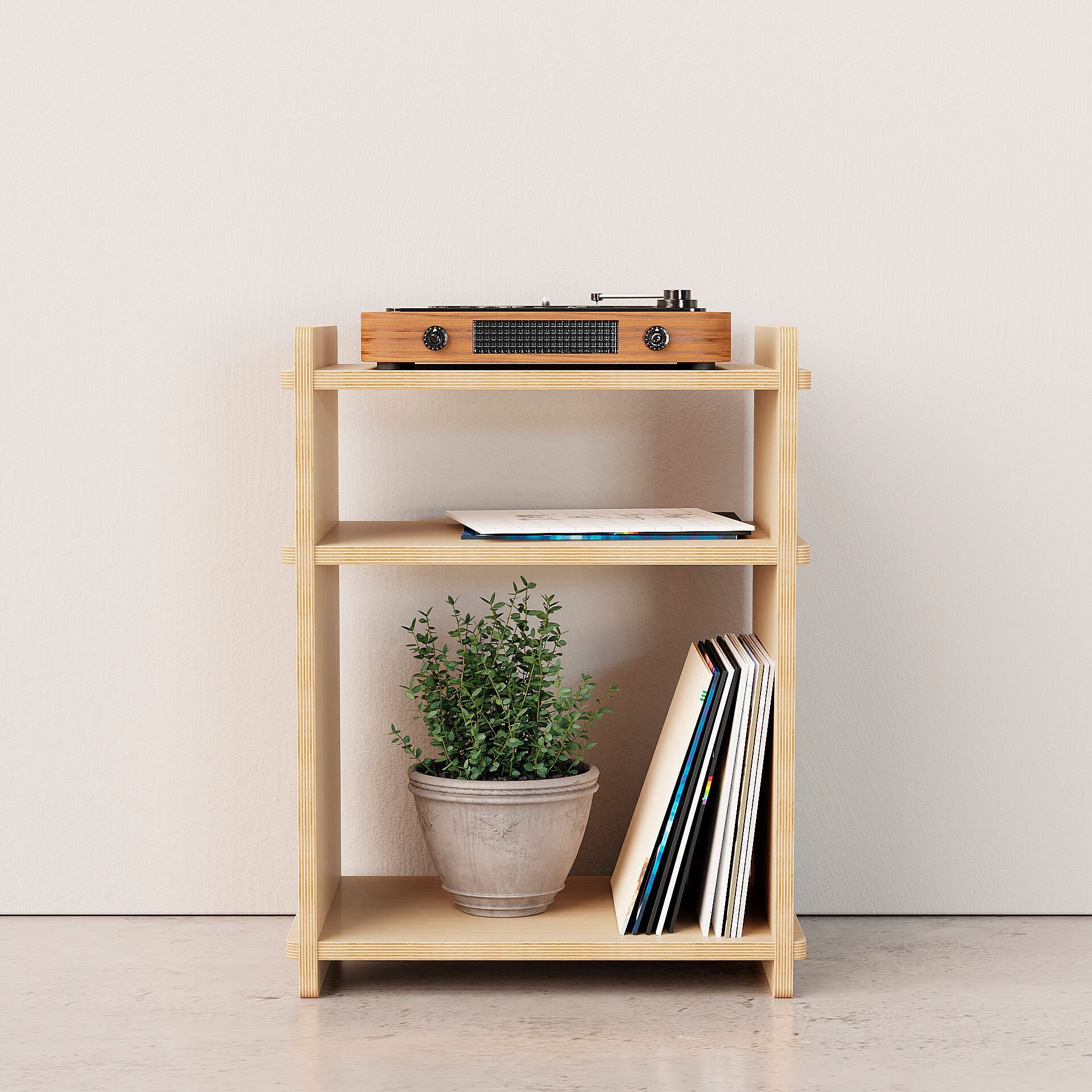 Solid Wood Record Cabinet  Wooden Vinyl Record Storage Credenza – Alabama  Sawyer