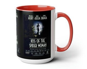 Kiss of the Spider woman 80s film Brazil William hurt Raul Julia  Two-Tone Coffee Mugs, 15oz