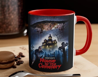 House By the Cemetery Lucio Fulci Italian horror movie  cover Accent Coffee Mug, 11oz horror film Italian  80s film