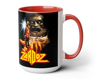 15oz. Zardoz fantasy film John Boorman sci fi movie Two-Tone Coffee Mugs, 15oz