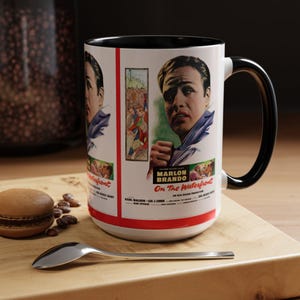 15oz. On the Waterfront Fred  Vintage  Brando Coffee Mug, Movie Memorabilia, Classic Film Gift, Home Decor, Unique Collector